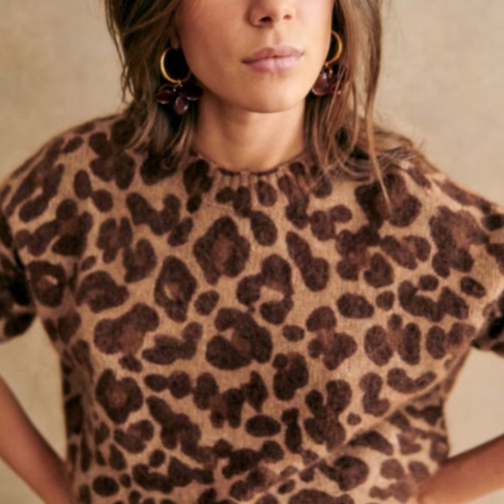 Sezane Gianni Leopard print sweater XS